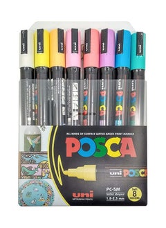 POSCA Paint Marker Pen Medium Tip 1.8-2.5 mm, 8 Soft Colors  - Image 1