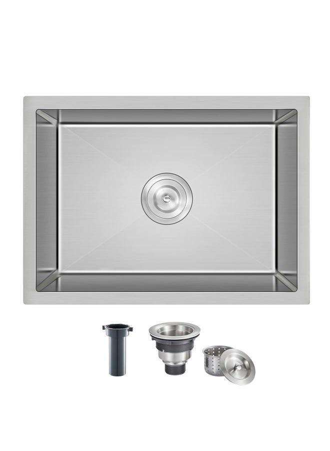 ROVATE 20 x 16 x 9 inch Kitchen Sink Undermount Single Bowl, Bar or Kitchen Sink Handmade, 304 Stainless Steel Kitchen Sinks with Strainer - Image 1