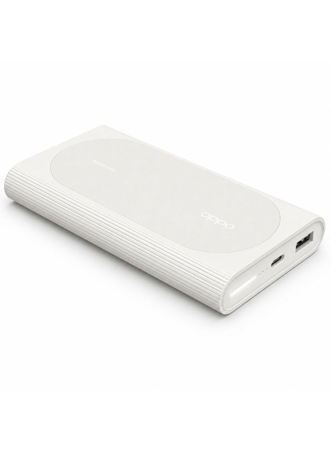 OPPO 80W Power Bank 12000mAh SuperVOOC Backup Battery External Fast Charge 45W PD QC PPS For iPhone Laptop And Multiple Devices Ivory White - Image 1