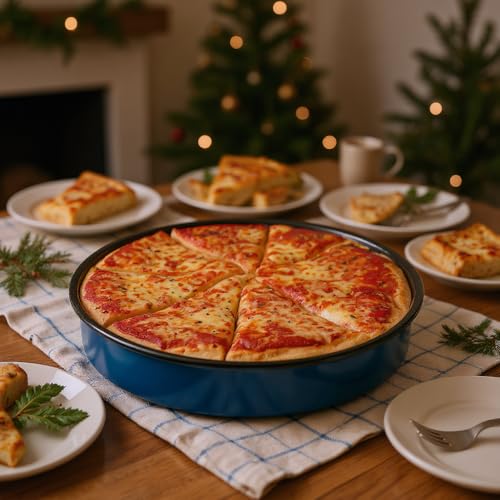 YAMMI TREE 3-Pack Enamel Roasting & Baking Pan Set 10/12/14 Inch Round Cake Pans, High Temperature Resistant Baking Dishes for Turkey Pizza Casseroles Oven Bakeware PFOA & PTFE Free Ideal Gift for Mom - CookWare - Image 4