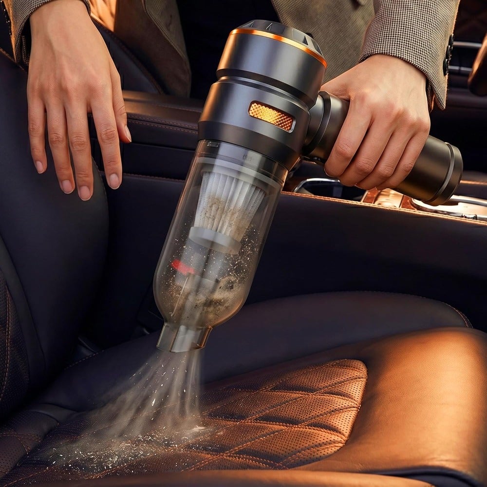 Handheld Cordless Vacuum Cleaner 4-in-1 Portable Rechargeable Vacuum 22000 PA High Power with Brushless Motor For Car Home Office Travel Black Includes Air Blower Pump 3 PCS Attachments