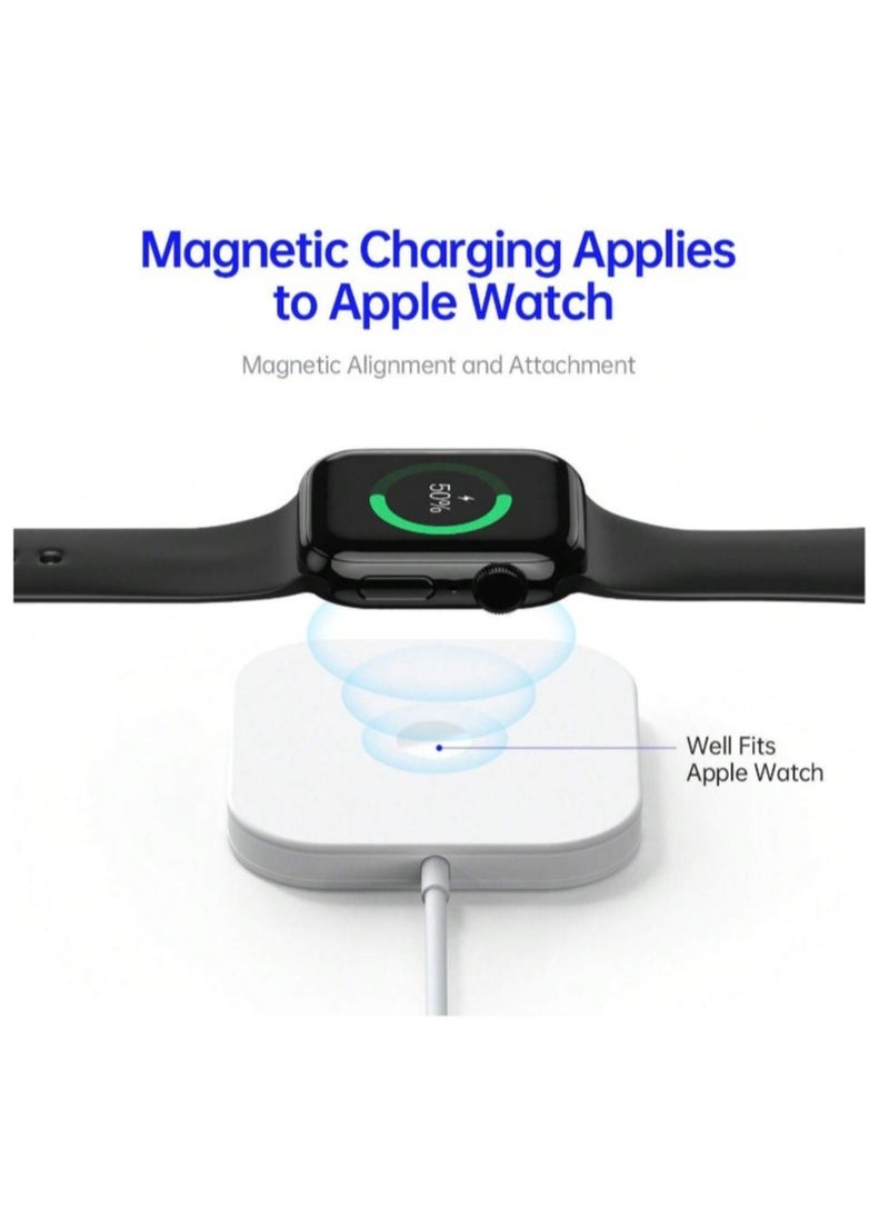 MMG - 15 watt 3-in-1 MagSafe Wireless Charger With Charging Stand Compatible With iPhone 15 /14 /13 /12 Series, Apple Watch, Airpods 3 & Airpods pro - Image 1