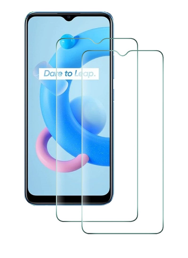 Super 2 Pieces Tempered Glass Screen Protector Clear Designed For Realme C20A  Full Screen Coverage And Bubble Free - Image 1