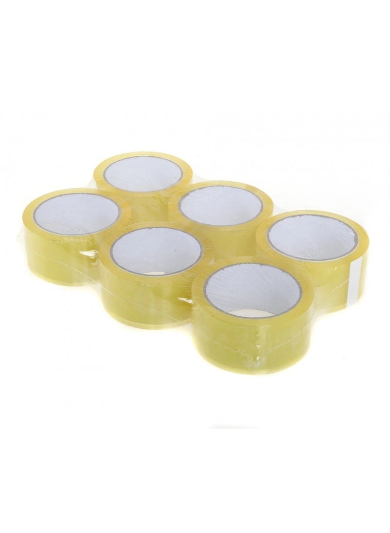 Yuwell Clear Packing Tape, 150MX48MM 50 Microns Strong Heavy Duty Packaging Tape for Sealing Parcel Boxes, Moving Boxes Houses, Large Postal Bags, Office Supplies Tape Box Tape Seal Tape (6 Roll) 