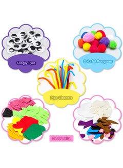 WATINC WATINC 12Pcs Hand Puppet Making Kit for Kids Art Craft Felt Sock Puppet Toys Creative DIY Make Your Own Puppets Pompoms Storytelling Role Play Party Supplies Christmas Gift for Girls Boys  - Image 2