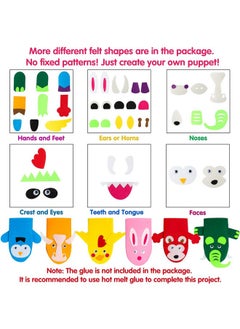 WATINC WATINC 12Pcs Hand Puppet Making Kit for Kids Art Craft Felt Sock Puppet Toys Creative DIY Make Your Own Puppets Pompoms Storytelling Role Play Party Supplies Christmas Gift for Girls Boys  - Image 4