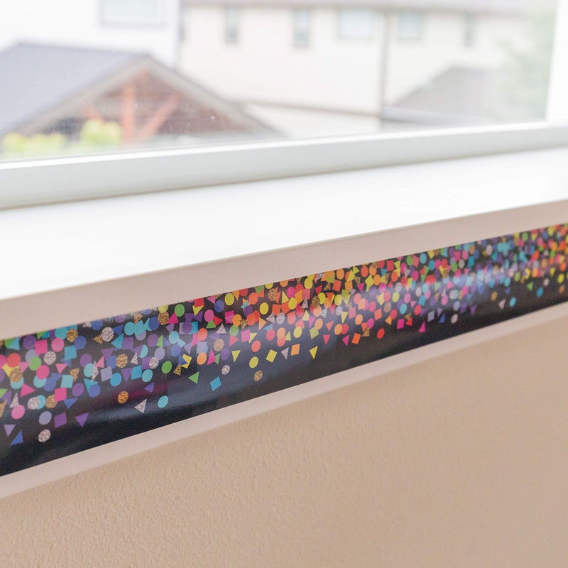 Youngever 52.5 ft Bulletin Board borders Confetti Border for Classroom Decoration, Confetti on Black - Image 4