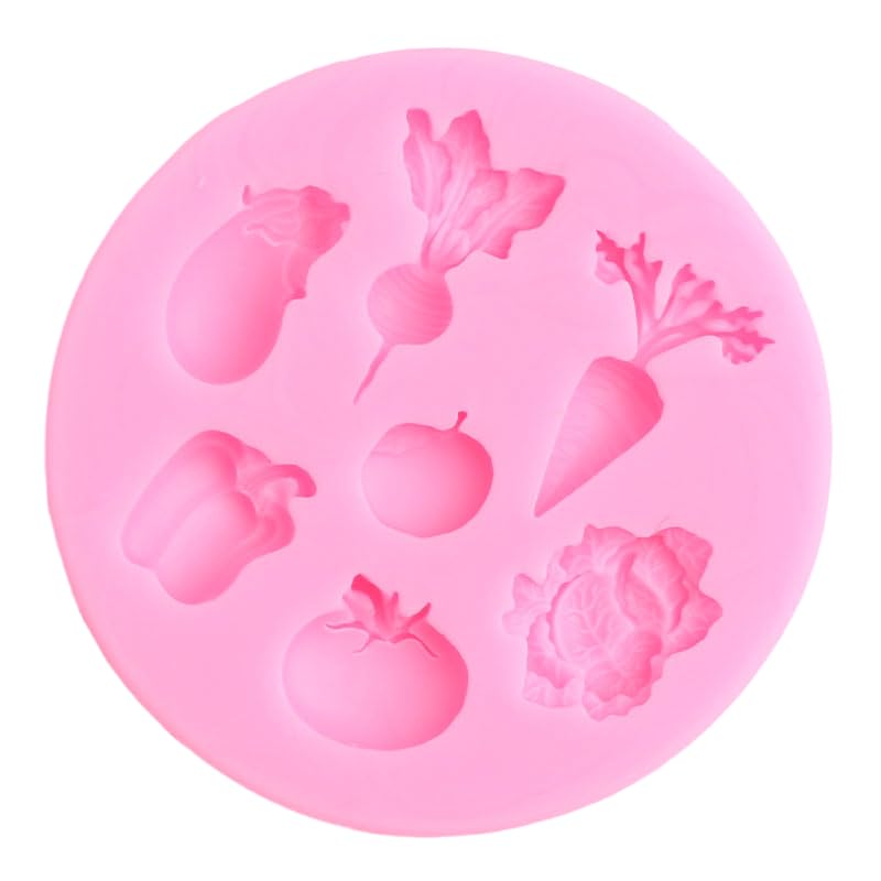 Seedomes 1pc Vegetable Fruit Radish Tomato Eggplant Cabbage Silicone Mold for DIY Candy Desserts Gum Paste Pudding Crystal Cupcake Cake Topper Decor Soap Mould Ice Cube Fondant Jelly Shots Chocolate - Image 3