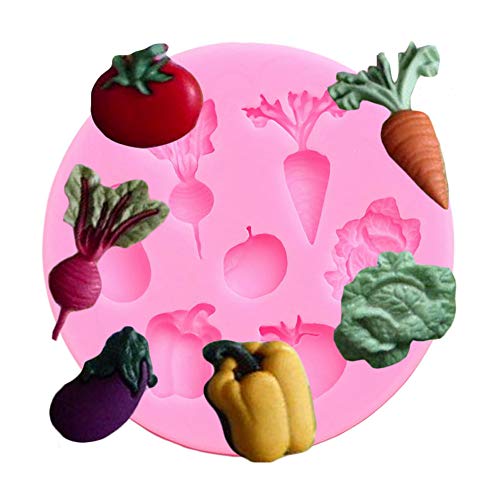Seedomes 1pc Vegetable Fruit Radish Tomato Eggplant Cabbage Silicone Mold for DIY Candy Desserts Gum Paste Pudding Crystal Cupcake Cake Topper Decor Soap Mould Ice Cube Fondant Jelly Shots Chocolate - Image 1