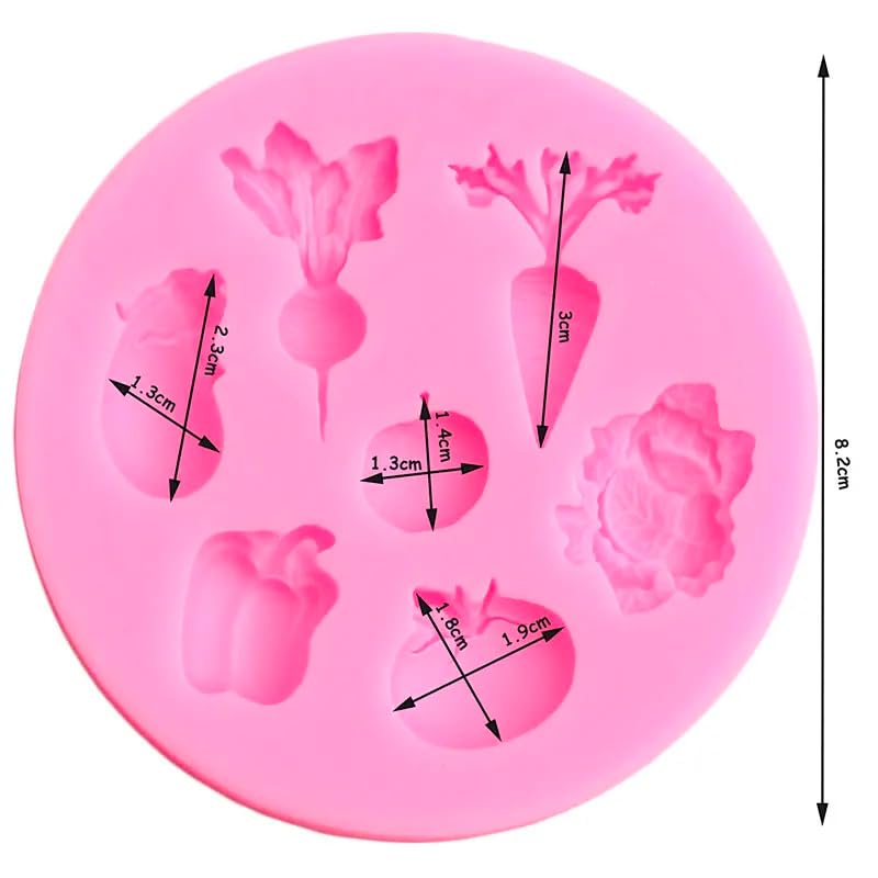 Seedomes 1pc Vegetable Fruit Radish Tomato Eggplant Cabbage Silicone Mold for DIY Candy Desserts Gum Paste Pudding Crystal Cupcake Cake Topper Decor Soap Mould Ice Cube Fondant Jelly Shots Chocolate - Image 2