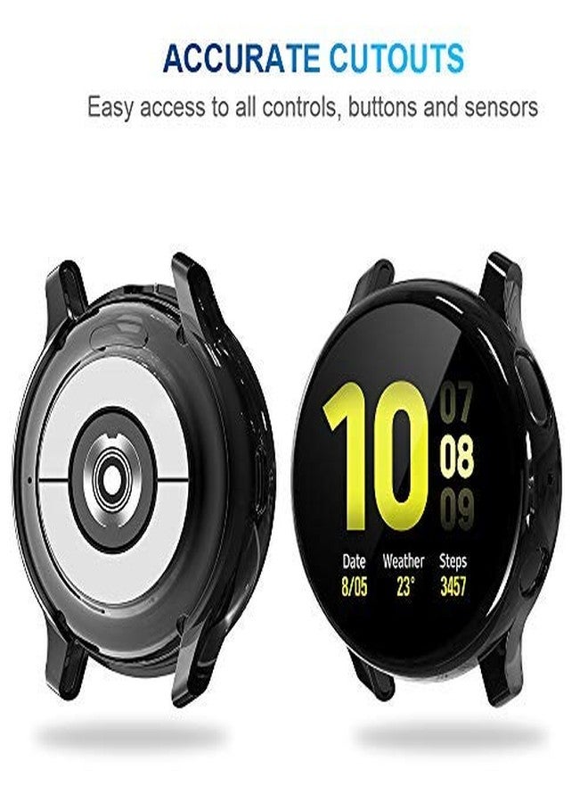 Tensea [2Pack] Tensea Compatible with Samsung Galaxy Watch Active 2 Screen Protector Case 44mm, Bumper Full Around Cover for Samsung Galaxy Watch Active2 44 (Black, 44mm) - Image 3