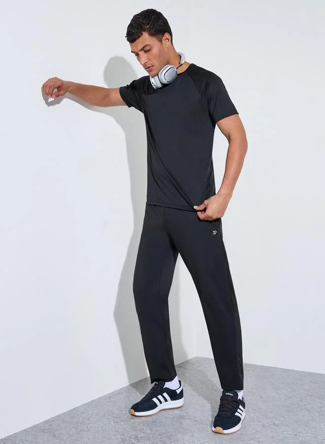 Styli Black Solid Active Track Pants
