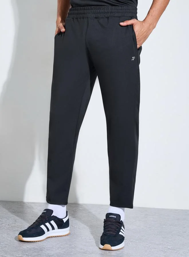 Styli Black Solid Active Track Pants