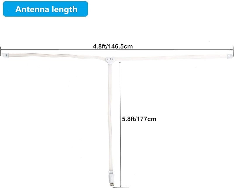 Ancable Indoor FM Radio Antenna for Stereo Receiver, F Type Male Dipole Stereo Antenna for Pioneer Onkyo Yamaha Marantz Bose Wave Table Top Radio HiFi AV Stereo Receiver Mini System FM 5-Feet - Image 2