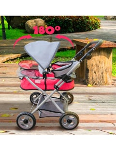 UKR 2-in-1 Doll Pram Stroller for Girls – Foldable Pushchair with Adjustable Canopy & Storage Basket, Fits Dolls up to 42 cm - pzsku/ZC58193B1E5489EDD5A69Z/45/_/1735565159/de44214d-9360-413e-b107-057178da02ea