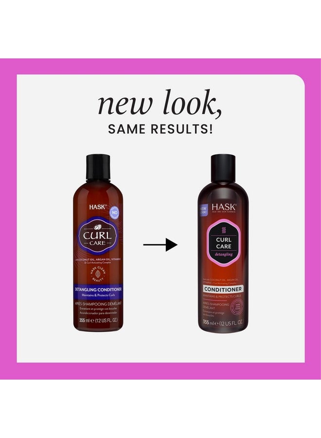 هاسك مجموعة شامبو وبلسم HASK CURL CARE بزيت جوز الهند والأرجان، للشعر المجعد، نباتي، آمن على اللون، خالٍ من الغلوتين والكبريتات والبارابين وخالٍ من القسوة - شامبو واحد وبلسم واحد - Image 2