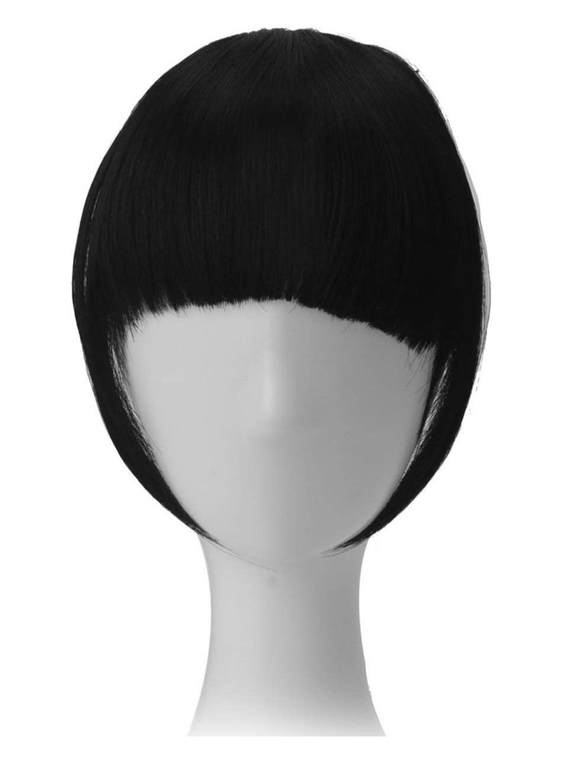 إستيل قطعتان من وصلات الشعر في الانفجارات السميكة والأنيقة والهادئة لتمديد الشعر بطول 8 "قطعة واحدة بمشبك على الانفجارات الأمامية قطعة شعر سوداء داكنة - Image 5