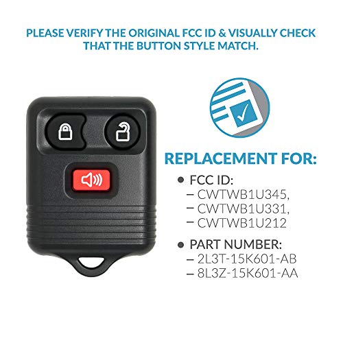 Keyless2Go Replacement for Keyless Entry Car Key Fob Vehicles That Use 3 Button CWTWB1U331, Self-programming - Image 4
