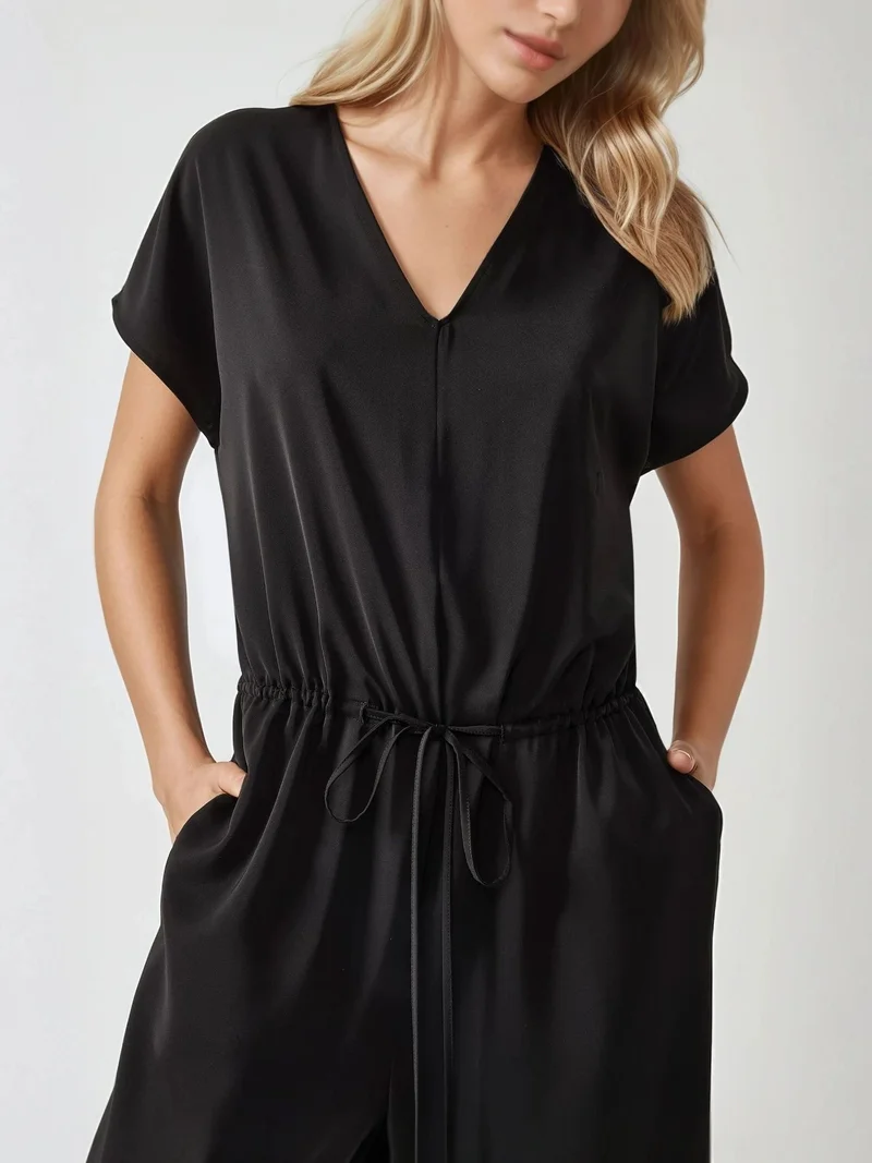 HICCUP Wide Leg V-Neck Jumpsuit
