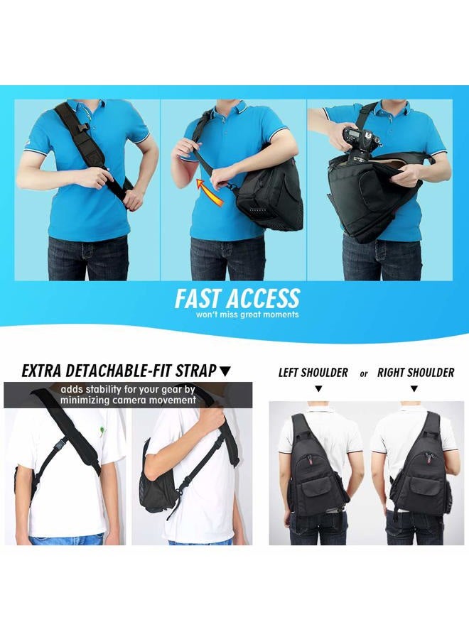 BPAULL DSLR Camera Bag Waterproof Camera Sling Backpack with Rain Cover Outdoor Travel Backpack Camera Bag Case for Laptop Canon Nikon Sony Pentax DSLR Cameras,Lens,Tripod and Accessories - Image 4