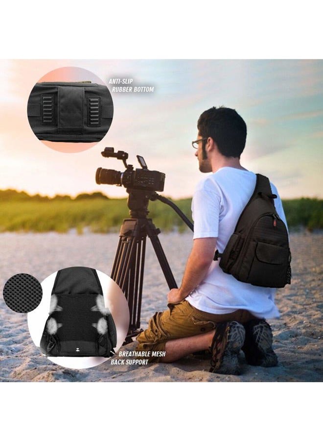 BPAULL DSLR Camera Bag Waterproof Camera Sling Backpack with Rain Cover Outdoor Travel Backpack Camera Bag Case for Laptop Canon Nikon Sony Pentax DSLR Cameras,Lens,Tripod and Accessories - Image 2