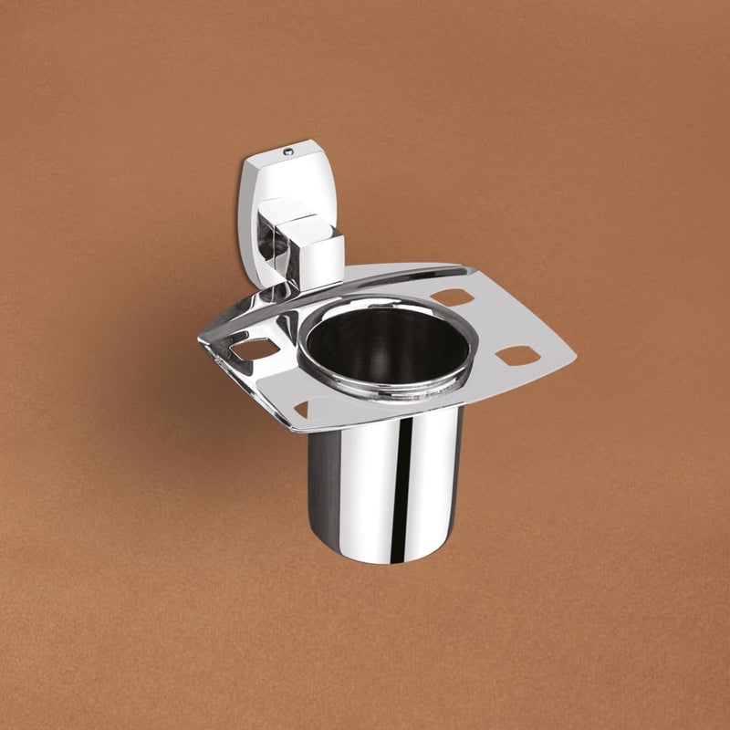 aürbo ARBO Brush Holder CT07 Crystal Collection SS 304 Tumbler Holder Wall Mounted ToiletWashroomBasin Area Silver Finish