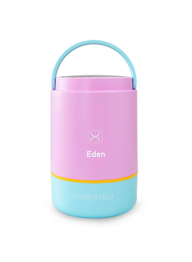 هيدروبرو Hydrobrew Personalized Triple Decker Stainless Steel Lunch Box w/ Spoon-Candy Cloud