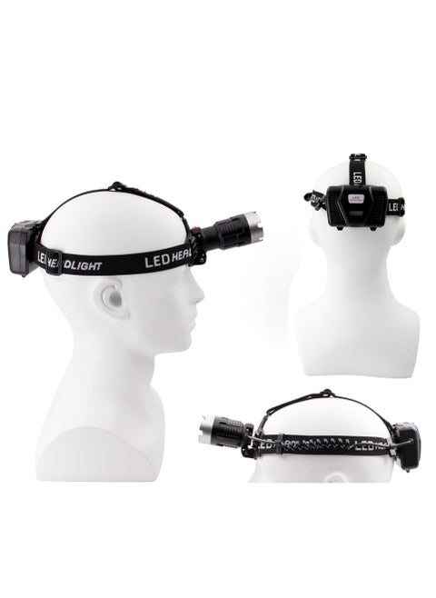 500 Lumens Head Lamps LED Flashlight Headlamp IPX4 Waterproof with Battery Box Flash Light with Bright White Torch Adjustable Zoom Angle Head Light for Working  Running500 Lumens Head Lamp LED Flashli