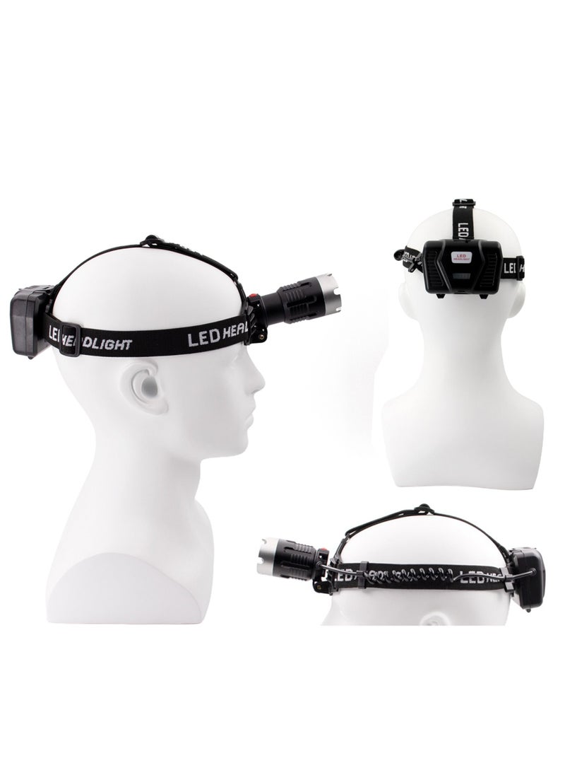 500 Lumens Head Lamps LED Flashlight Headlamp IPX4 Waterproof with Battery Box Flash Light with Bright White Torch Adjustable Zoom Angle Head Light for Working  Running500 Lumens Head Lamp LED Flashli