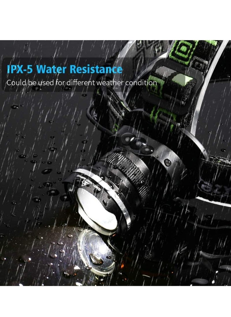 500 Lumens Head Lamps LED Flashlight Headlamp IPX4 Waterproof with Battery Box Flash Light with Bright White Torch Adjustable Zoom Angle Head Light for Working  Running500 Lumens Head Lamp LED Flashli