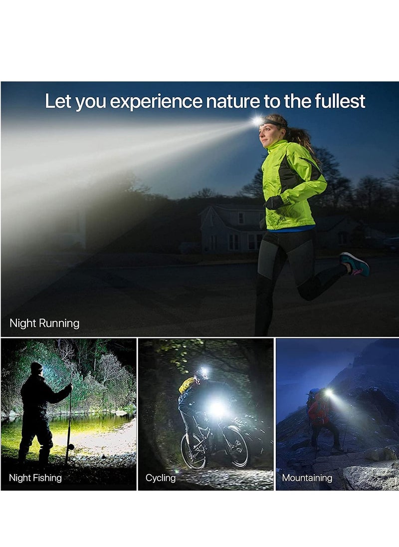 500 Lumens Head Lamps LED Flashlight Headlamp IPX4 Waterproof with Battery Box Flash Light with Bright White Torch Adjustable Zoom Angle Head Light for Working  Running500 Lumens Head Lamp LED Flashli