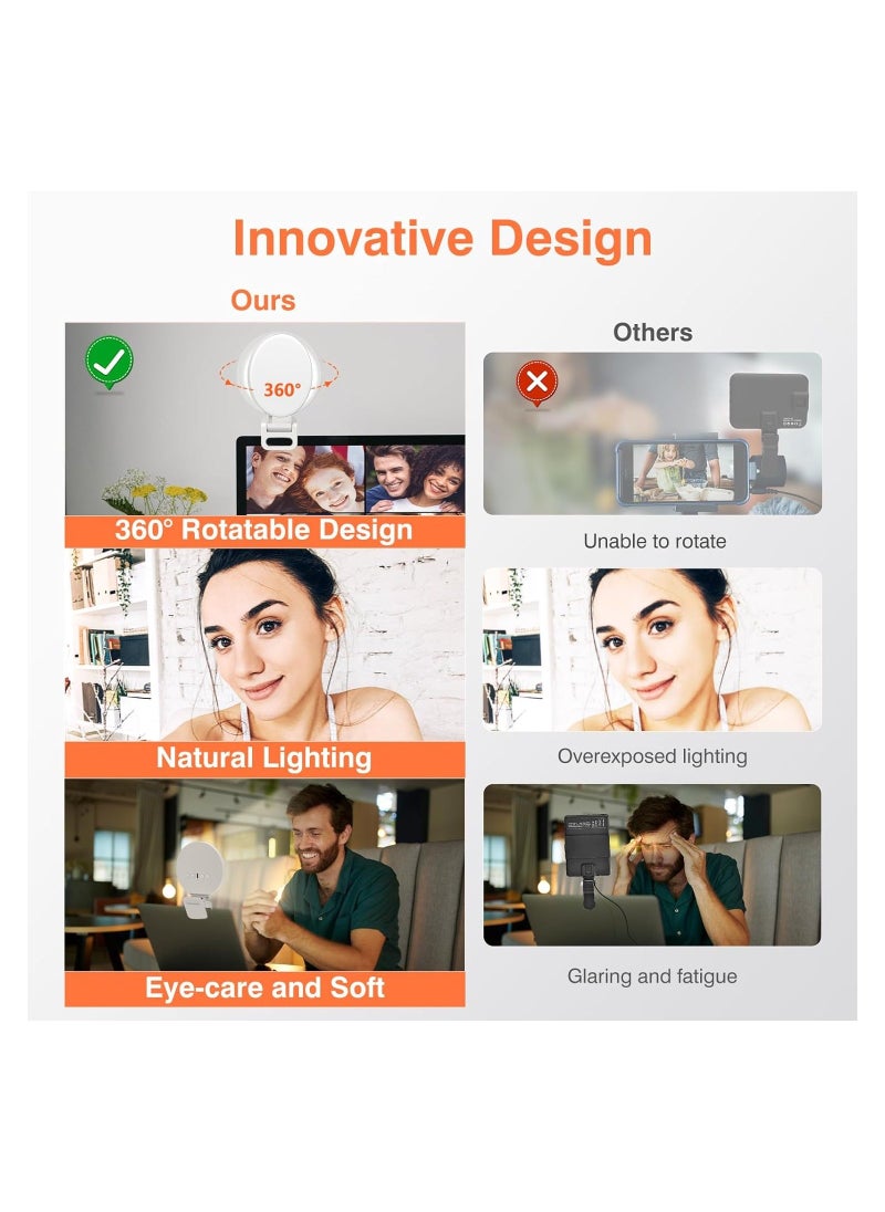 Y&D - Selfie Light, Video Conference Lighting Kit, Full-Screen Rechargeable Clip on Ring Light with 3 Modes for Phone, Laptop, 10X Brighter Soft Phone Selfies, Live Streaming, Webcam - Image 1