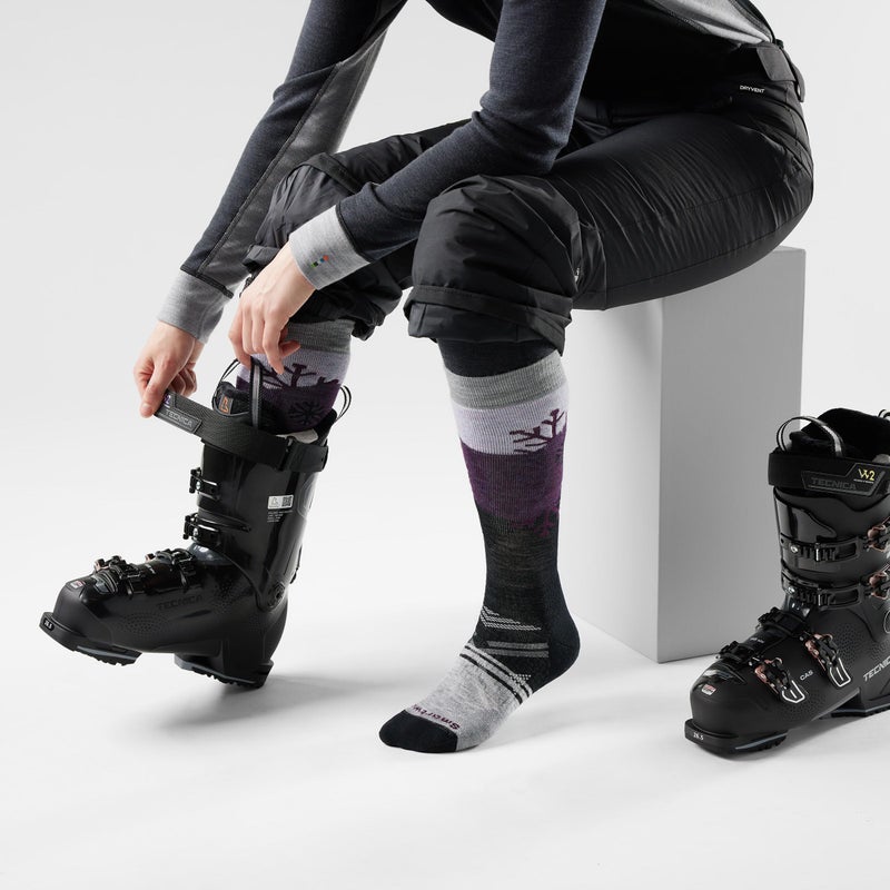 Smartwool, Women's, Ski Full Cushion Snowpocalypse Pattern Over The Calf Socks, Purple Eclipse, Small - Image 2