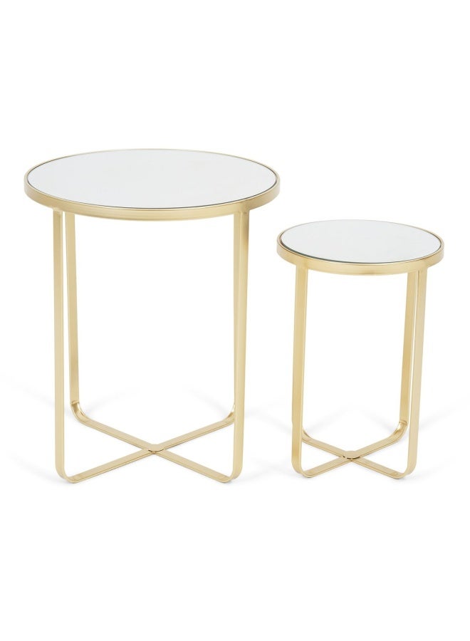 Pan Home Tryne Accent Table Set Of 2 Mirror - Gold - Image 3