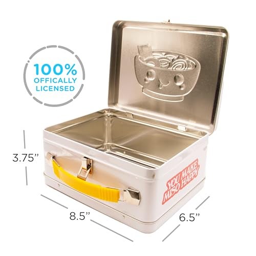 AQUARIUS Ramen Fun Box Sturdy Tin Storage Box with Plastic Handle Embossed Front Cover Merchandise Collectible Gifts - Image 3