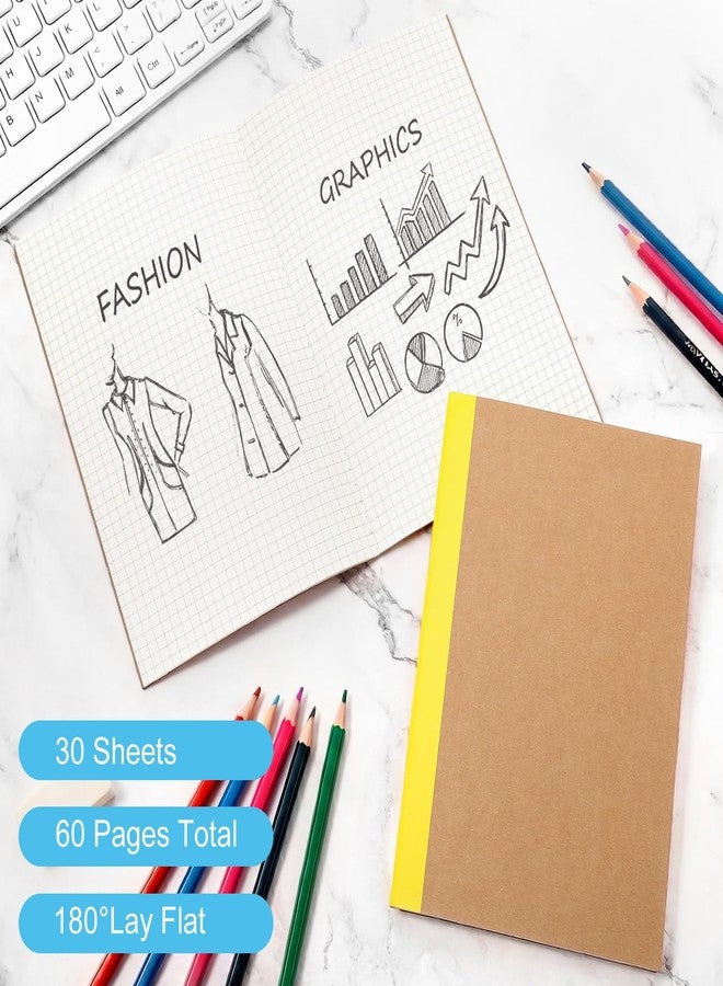 Epakh 24 Pack Graph Paper Notebooks A5 Grid Notepad 8.3 x 5.5 inch College Ruled Composition Notebook Steno Pad Memo Notebook 60 Pages for School Travel Office Business(Grid Graph) - Image 5