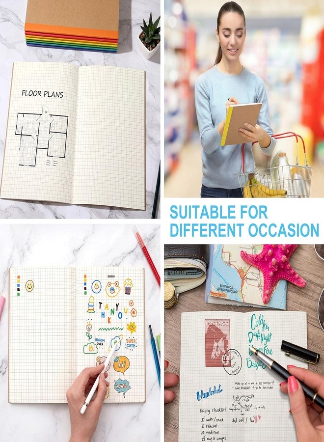 Epakh 24 Pack Graph Paper Notebooks A5 Grid Notepad 8.3 x 5.5 inch College Ruled Composition Notebook Steno Pad Memo Notebook 60 Pages for School Travel Office Business(Grid Graph) - Image 3