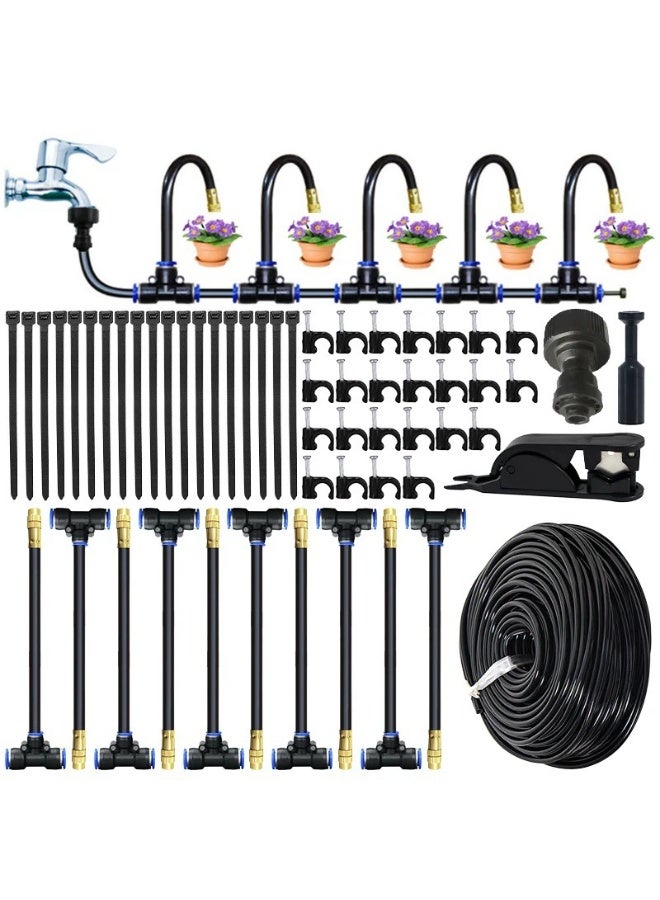 Soofam Brass spray nozzle tip, 10 PCS High Pressure Misting Nozzles with 8 inch Hose, 360° Adjustable Rotation for Outdoor Cooling System, Durable Lawn Humidification Sprayer Tips - Image 4