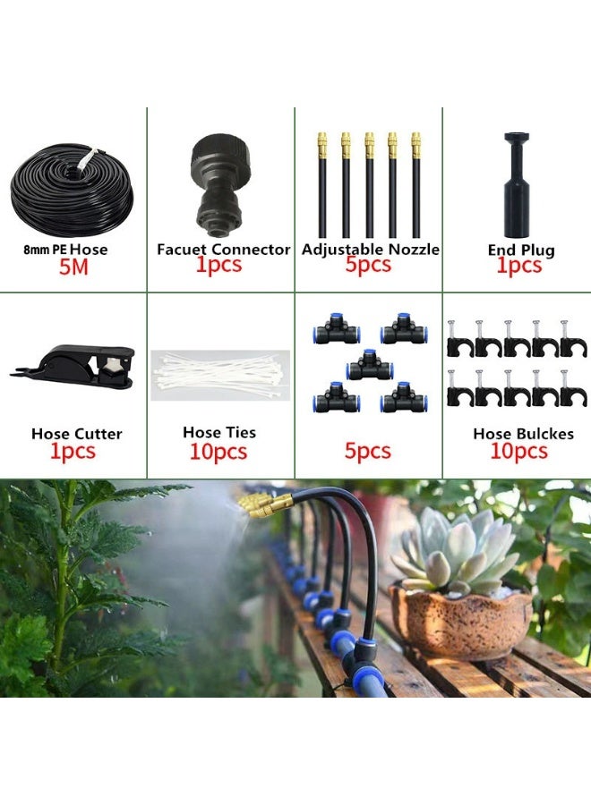 Soofam Brass spray nozzle tip, 10 PCS High Pressure Misting Nozzles with 8 inch Hose, 360° Adjustable Rotation for Outdoor Cooling System, Durable Lawn Humidification Sprayer Tips - Image 5