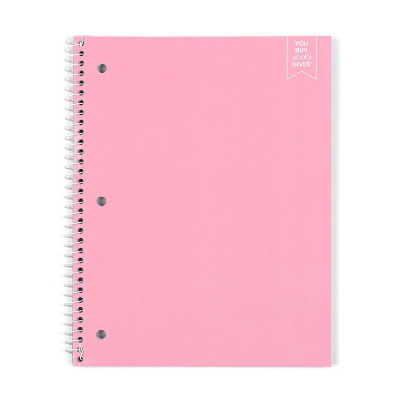 Yoobi College Ruled Spiral Notebook Set â€“ 6-Pack of 1 Subject Notebooks, Pink, Gray & Marble Designs for Kids & Tweens â€“ 150 Perforated 3-Hole Punched Sheets Each â€“ 10.5â€ x 8â€ - Image 4