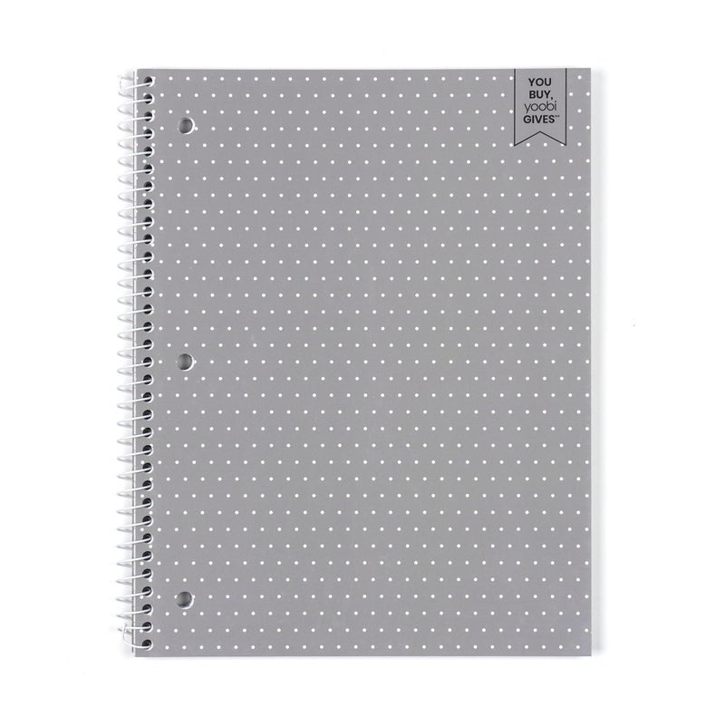 Yoobi College Ruled Spiral Notebook Set â€“ 6-Pack of 1 Subject Notebooks, Pink, Gray & Marble Designs for Kids & Tweens â€“ 150 Perforated 3-Hole Punched Sheets Each â€“ 10.5â€ x 8â€ - Image 3