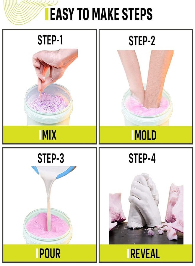 Kraftify Hand Casting Kit for Couples and Baby | 3D Moulding Powder for Hand, Foot, Molding Clay | Hand Mould Kit | DIY Kit for Gift (Couple Kit) - Image 3