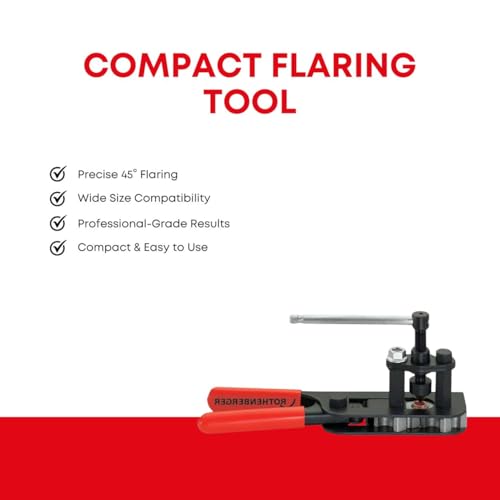 Rothenberger Compact Flaring Tool, Precise & Durable - Steel Construction, 45° Flares for Soft Copper & Aluminum Tubing - 1/8" to 3/4" Capacity - 26033 - Image 2
