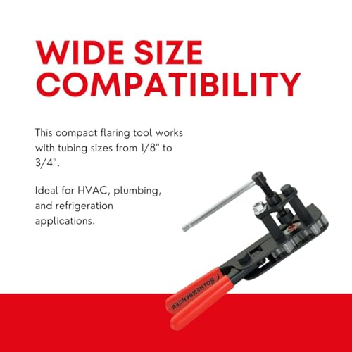 Rothenberger Compact Flaring Tool, Precise & Durable - Steel Construction, 45° Flares for Soft Copper & Aluminum Tubing - 1/8" to 3/4" Capacity - 26033 - Image 3