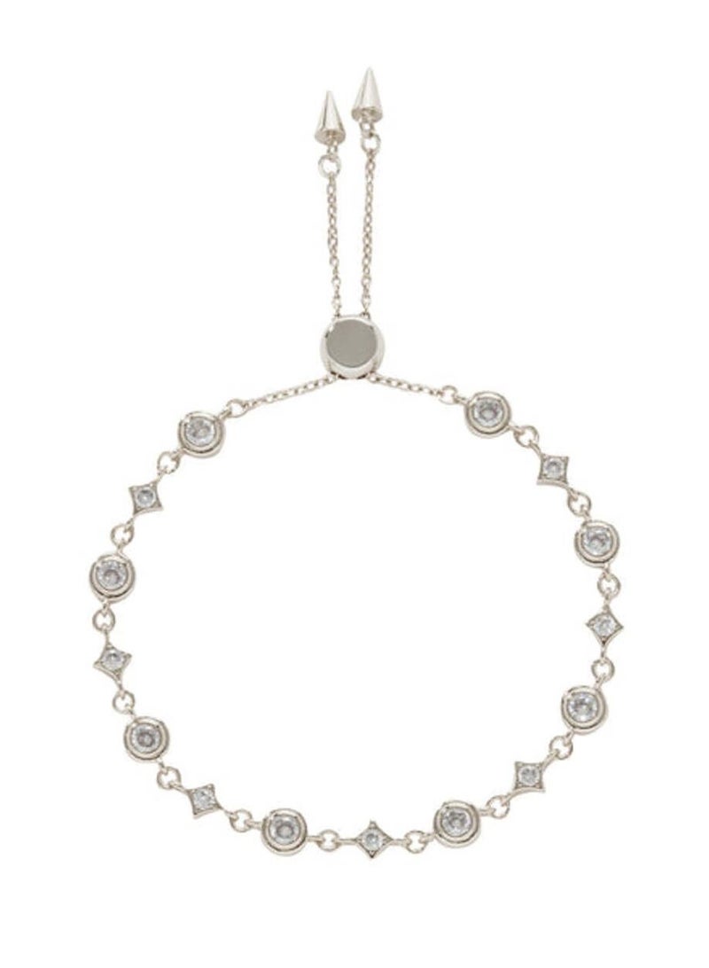 Mini Pyramid Bezel Bracelet-Silver