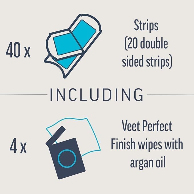 Veet شرائط شمع فيت الخبيرة الباردة 40 قطعة 4 مناديل إنهاء مجموعة إزالة الشعر لسيقان ناعمة حل لطيف للبشرة الحساسة استخدام سهل وفعال - Image 3