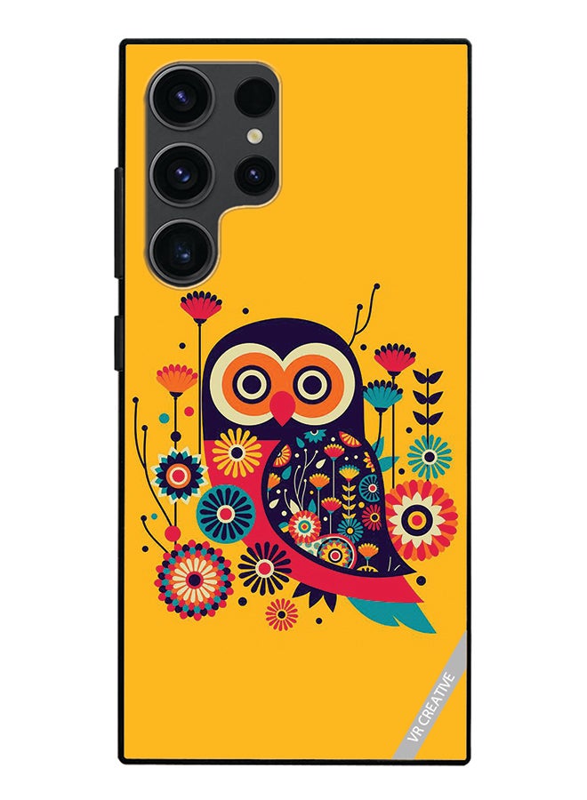 VR CREATIVE Protective Case Cover For Samsung Galaxy S24 Ultra Owl Illustrate Design Multicolour - Image 1