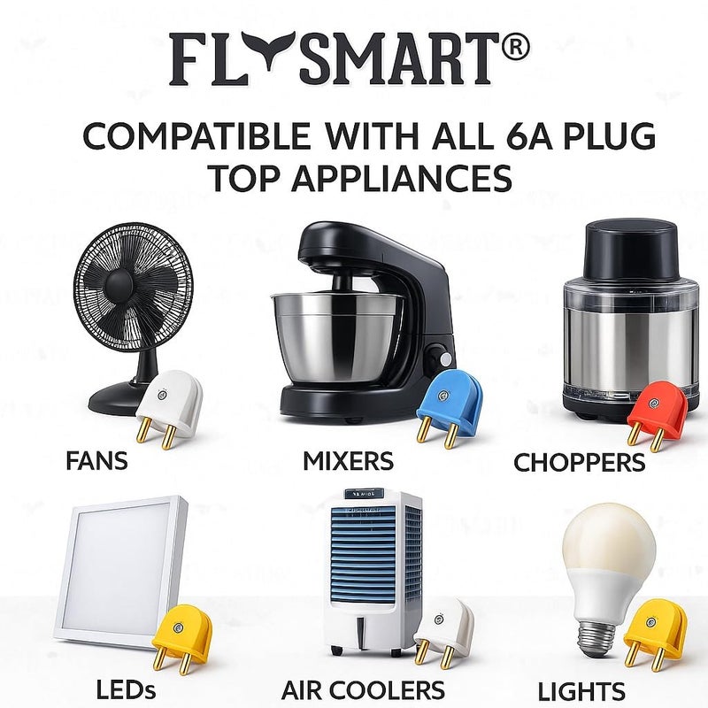 Flysmart Traders Universal ABS Polycarbonate Multicolor 2 Pin Male Plug Top (Red, Pack of 100) Plug Pin (4.1 mm) - Image 4