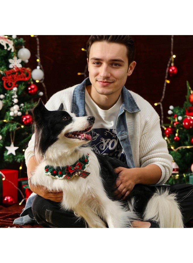 أوشحة رأس للكلاب، وشاح عيد الميلاد للكلاب، ملابس، للأولاد والبنات، 3 تصاميم - أزياء للحفلات، قماش ناعم أخضر وأحمر، إكسسوارات للكلاب، متوسط، كبير، صغير (متوسط، عيد الميلاد 1) - Image 5