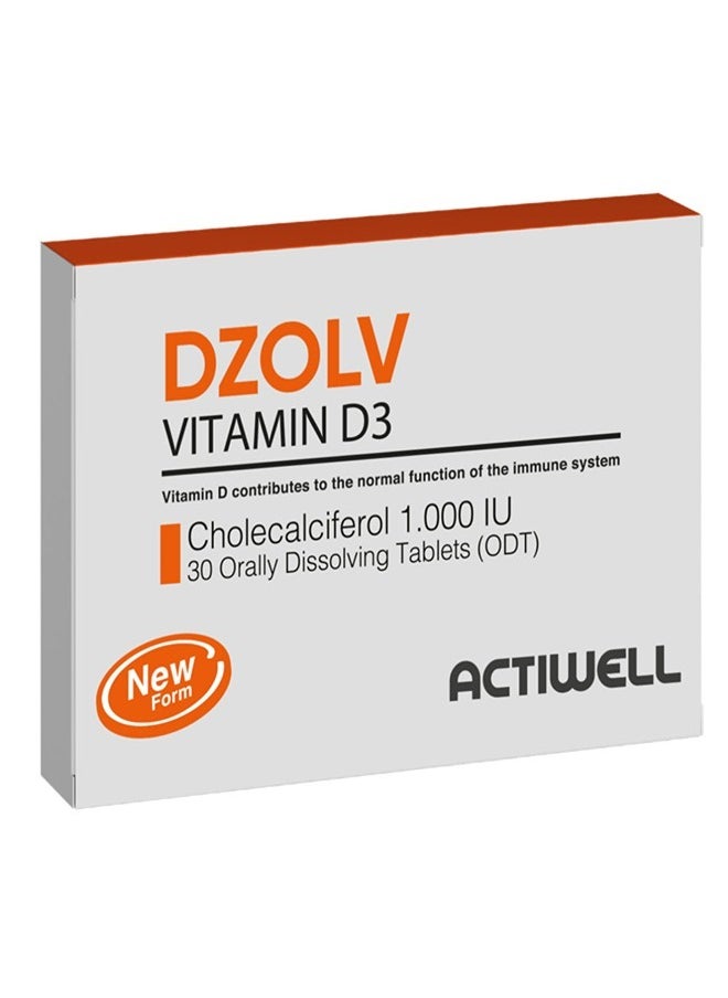 ACTIWELL - Actiwell Dzolv Vitamin D3 1000Mg Tablets, 30 Pieces - Image 1